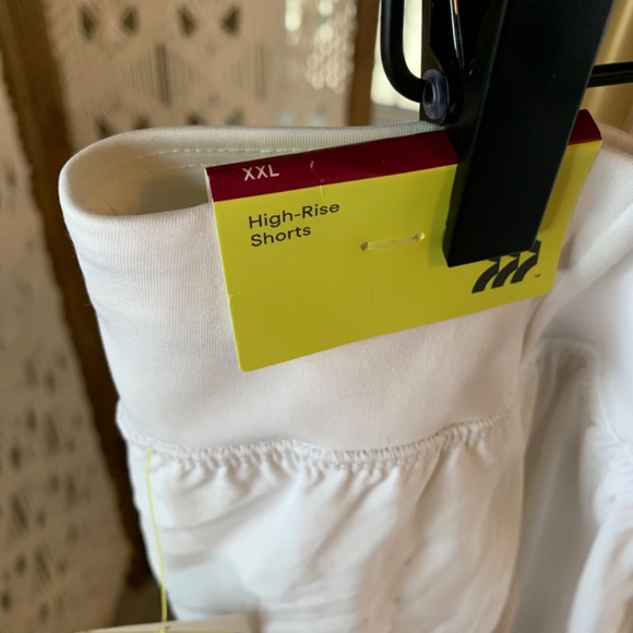 All in Motion True White Double Layer Stretch Active Run Shorts XXL NWT - Picture 4 of 10